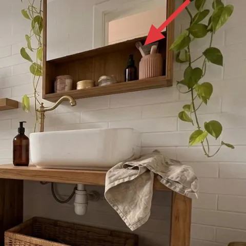 Wood-framed mirror