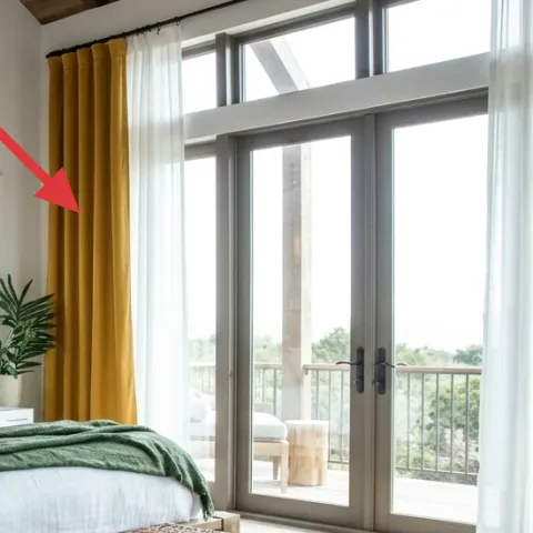 Mustard yellow curtain panels