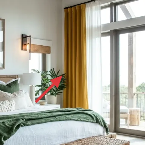 Small potted indoor plant on nightstand