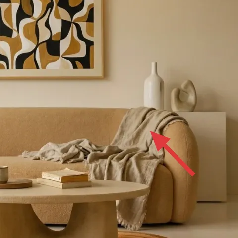 drapeable throw blanket in warm neutral
