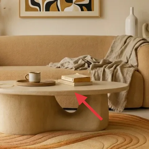round coffee table (cream)
