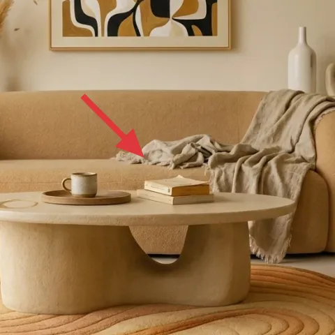 small candle on the coffee table