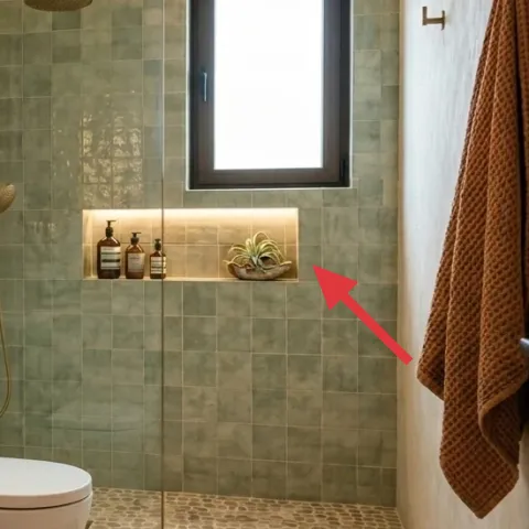bathroom air plant in dish