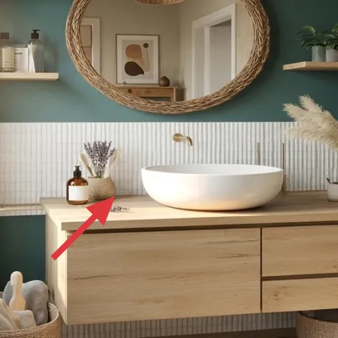 decorative tray on vanity top