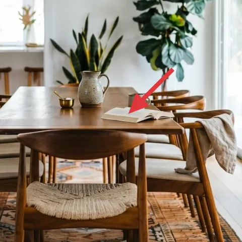 linen table runner/placemat on dining table