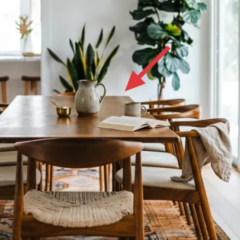 ceramic pitcher on the dining table