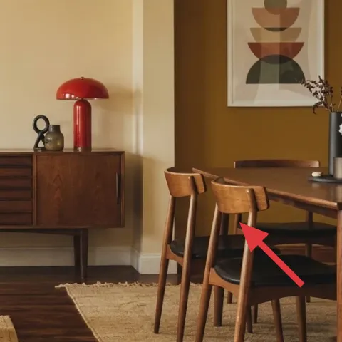 small red bottle decor on dining table