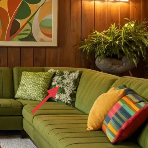 Green textured throw pillow cover