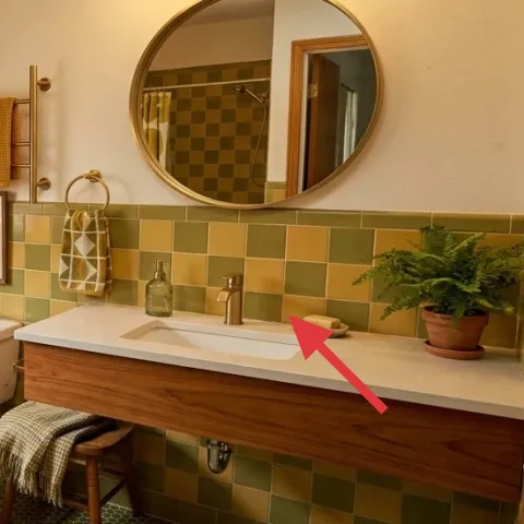 pump soap bottle on vanity