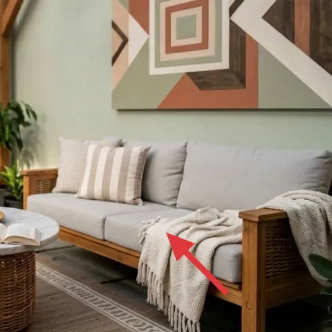 Cream knit throw blanket