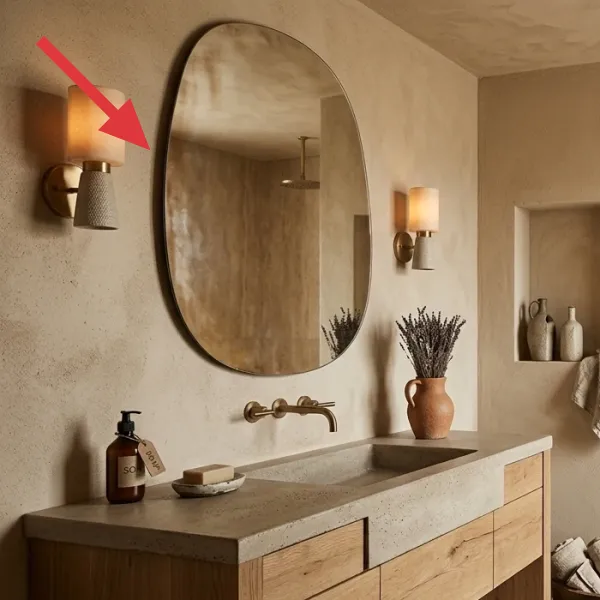 Textured beige wall with a subtle, organic finish, reflecting soft light.