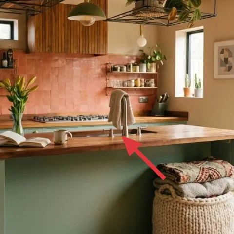 Linen dish towel set for the stove area