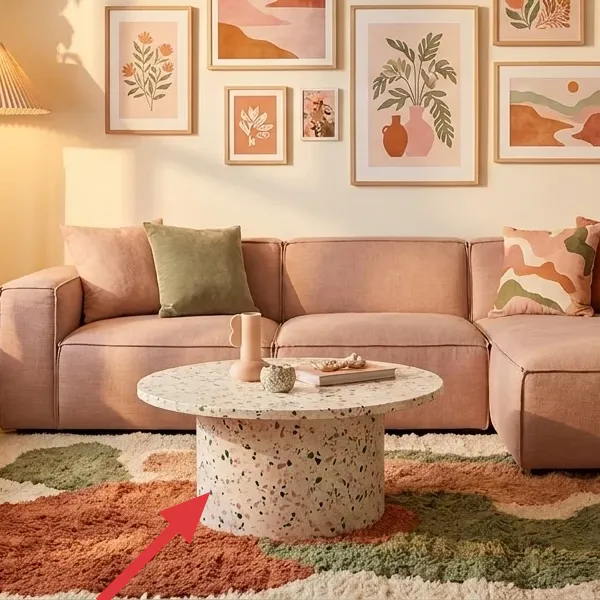 Area rug with multicolor abstract pattern