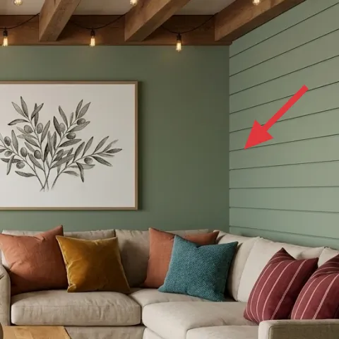 Painted sage green wall