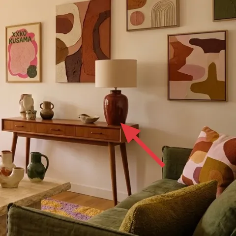 ceramic vase on sideboard