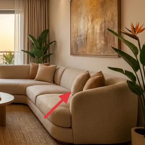 Beige sectional sofa