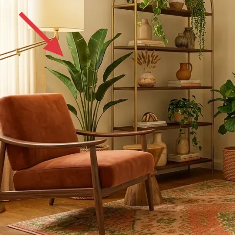 Gold floor lamp