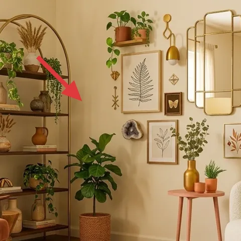 Arched metal plant display shelf