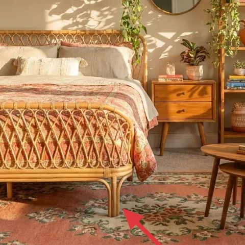 Vintage geometric area rug