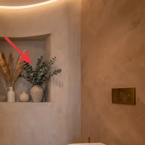 framed botanical artwork in niche