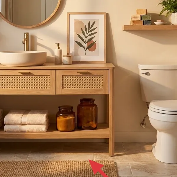Woven jute bath mat