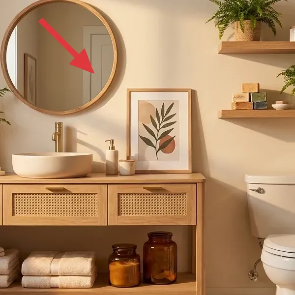 Round wood mirror