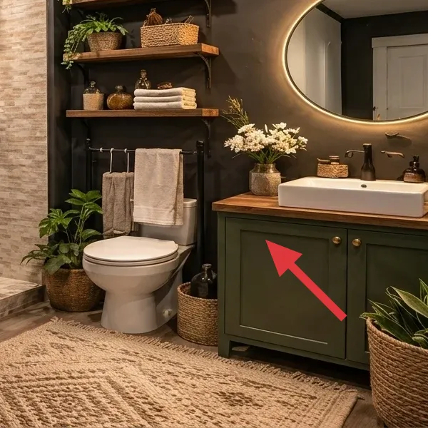 Vanity countertop styling with soap pumps and small lidded jar