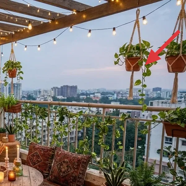 Hanging terracotta planters