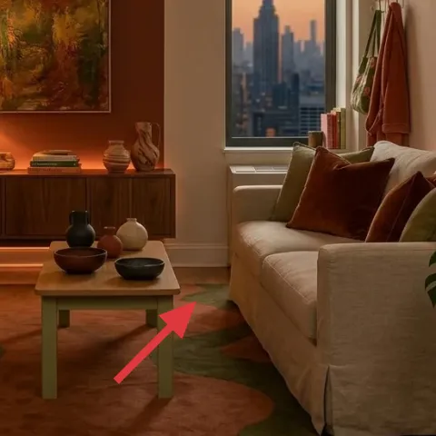 Decorative tray on coffee table