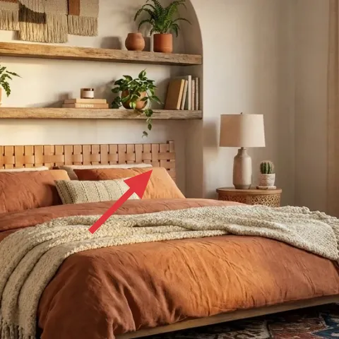 Beige throw pillow