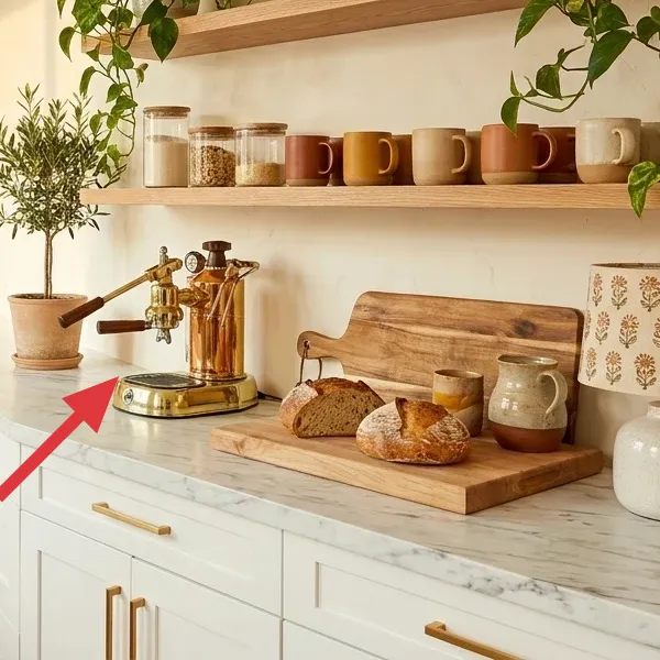 Terracotta planter pot with small plant