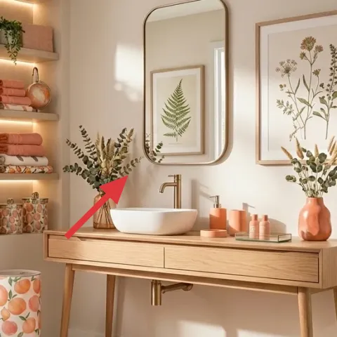 vase with dried fern stems