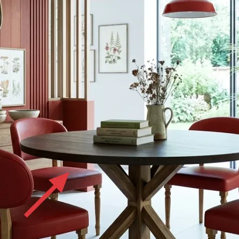 Dining chairs (red upholstered set of 4)