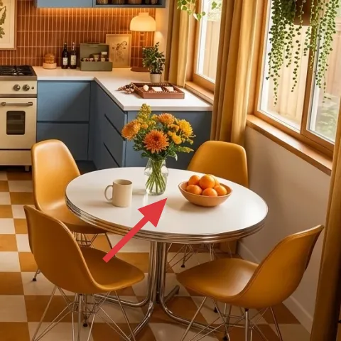 round dining table with metal base