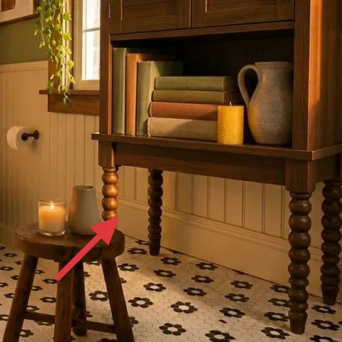 ceramic jug on cabinet shelf