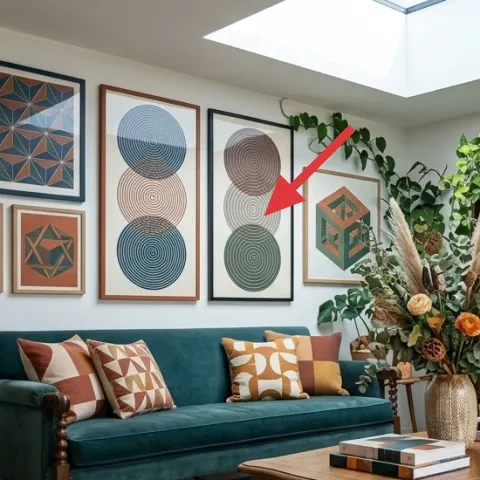 framed geometric wall art print
