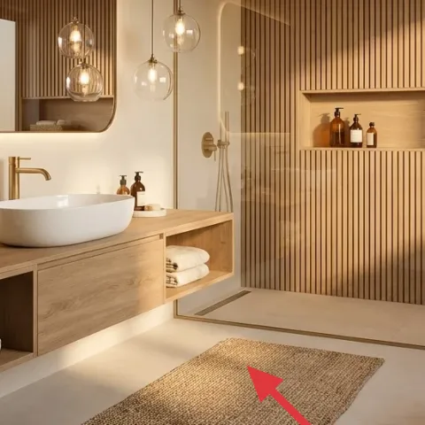 woven bath rug (tan)