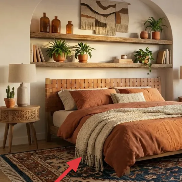 Large area rug (blue and rust medallion)
