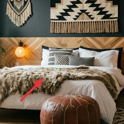 Faux fur throw blanket