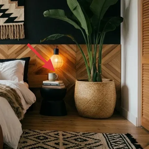 Black bedside table