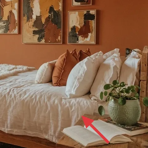 open book on the side table