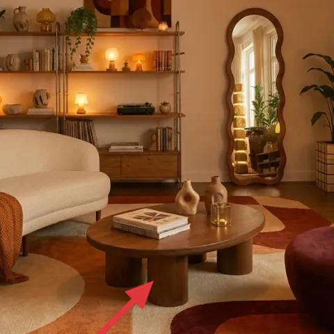 area rug (warm patterned)