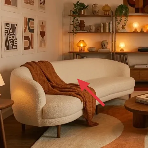 brown throw blanket on sofa