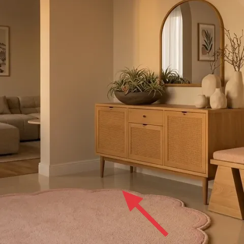 pink round rug