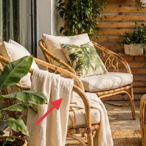 white linen throw blanket