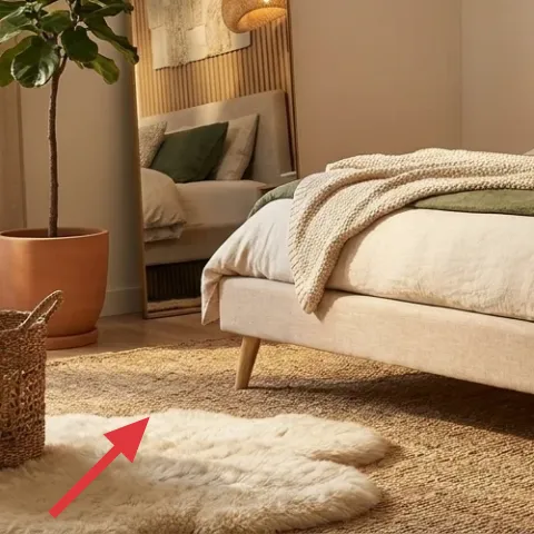 Ivory sheepskin accent rug