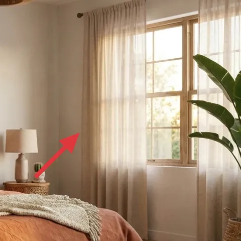 Beige curtains