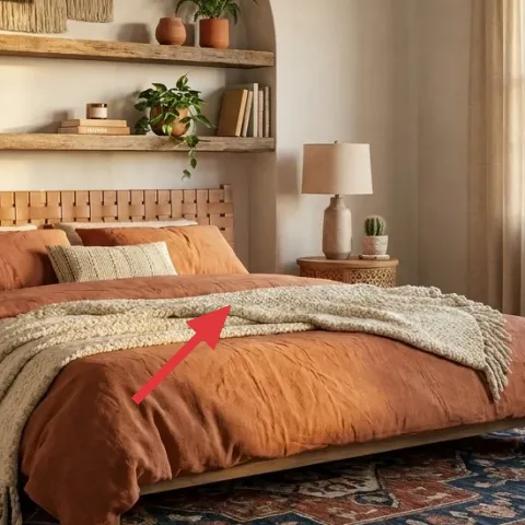 Cream knit throw pillow