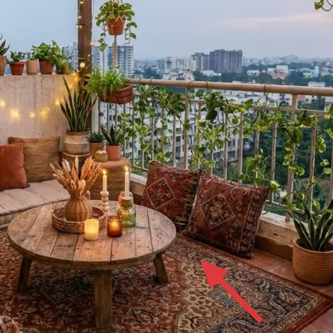 bohemian-pattern area rug