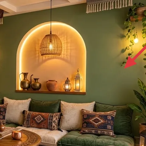 potted tall plant at right